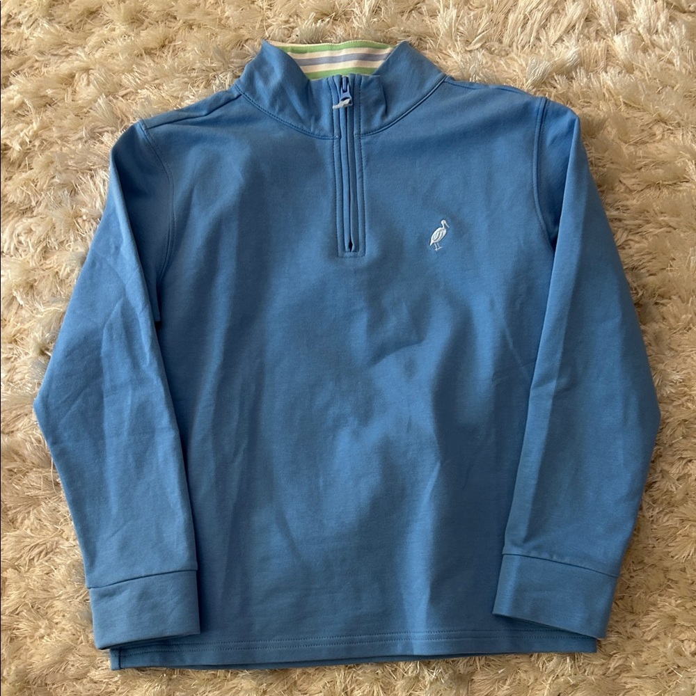 The Beaufort Bonnet Company Boys Blue Quarter-Zip Pullover